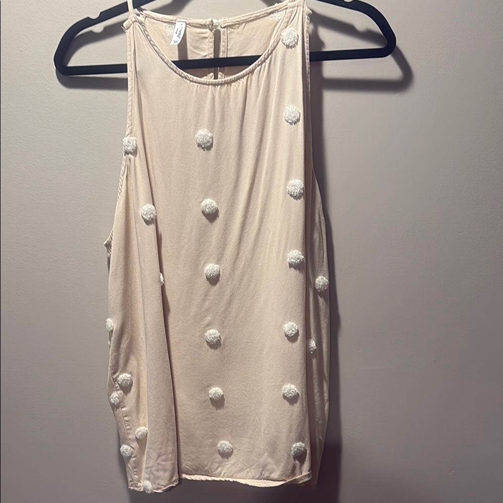 ePretty Cream Embellished Tank Top